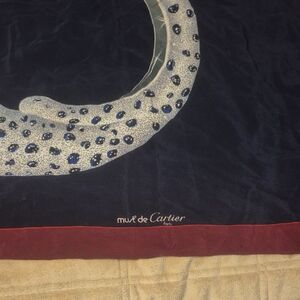 Cartier Navy and Burgundy Scarf